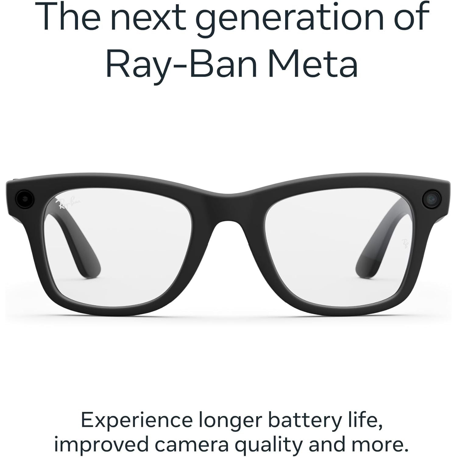 Buy Ray-Ban,Ray-Ban Meta Wayfarer Large (Gen 2) – Matte Black / Clear Lenses - Gadcet UK | UK | London | Scotland | Wales| Near Me | Cheap | Pay In 3 | Smart Glasses
